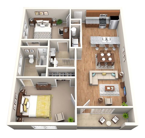 The Fisher Floor Plan at Greenway at Fisher Park, North Carolina, 27401